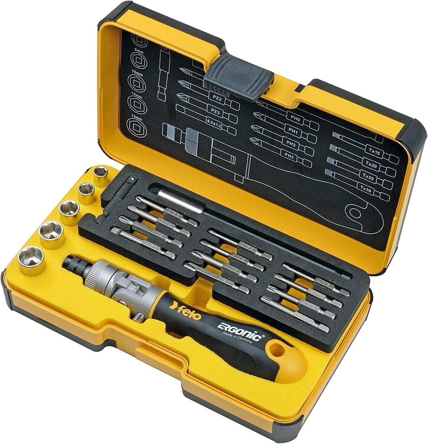 Felo Ergonic K 20pc Ratcheting Screwdriver Set