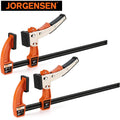 Jorgensen 12-inch Bar Clamp Set 2 Pack Bar Clamp Quick Release Gear 600 lbs Load