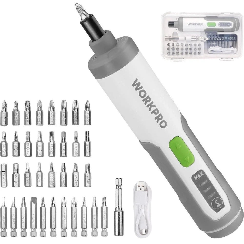 Workpro 4V Electric Cordless Screwdriver Set | Built Supply Co