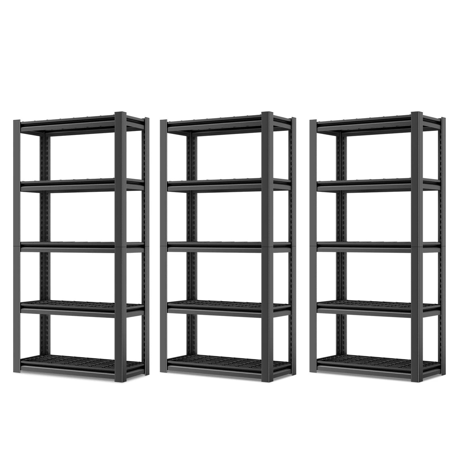 35.4 W X 15.7 D X 72 H 600lbs Capacity Snap In Adjustable 3 X 5-tier