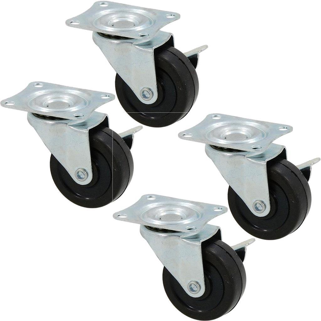Neilsen 50mm Swivel Castor Wheels with Brake