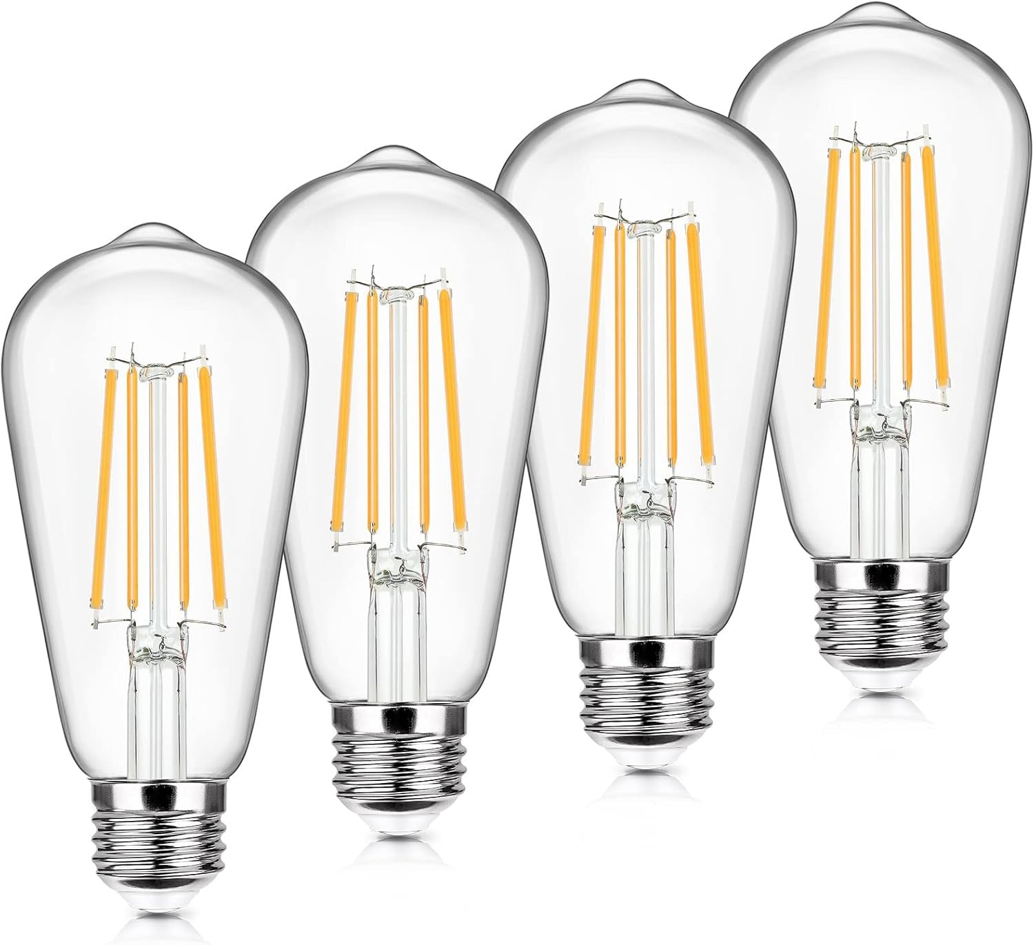 4-Pack Vintage LED Edison Bulbs 100W Equivalent 1400LM High Brightness