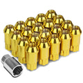 Open End M12x1.5 50mm Tall 25mm Od Gold Aluminum Jdm Lug Nuts+lock Key