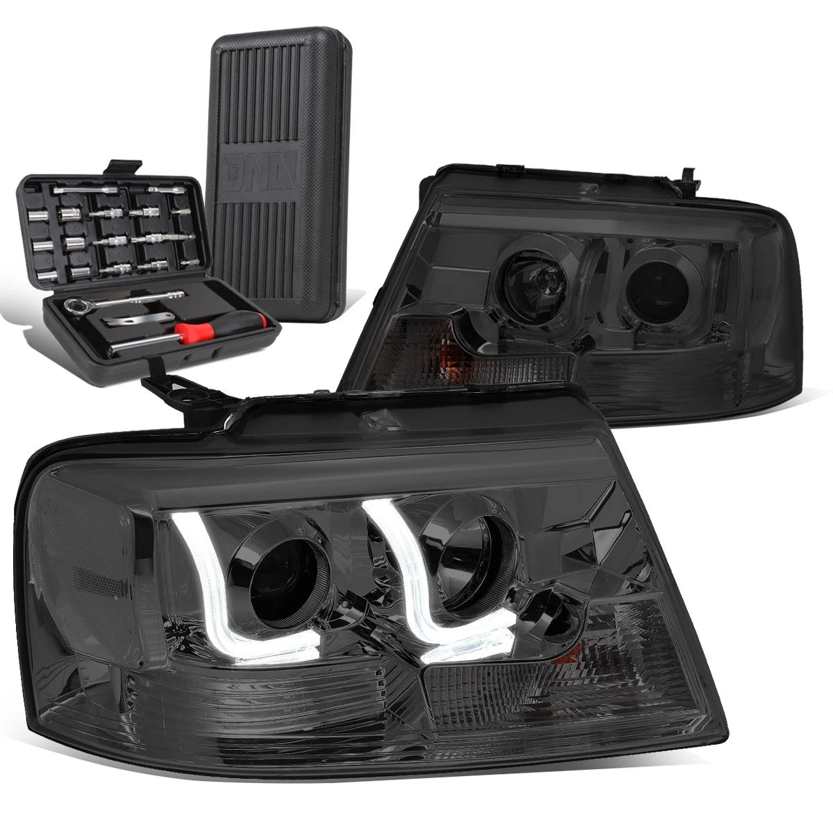 For 2004-2008 Ford F-150 Smoked/clear Led Drl Bar | Built Supply Co