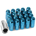 20 Closed End M12x1.5 50mm Tall 20mm Od Sky Blue Aluminum Jdm Lug