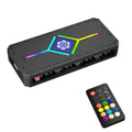 9 Port Argb/pwm Fan Hub W/remote Control For Aura Mystic Light Rgb