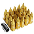 J2 7075 Forged Aluminum M12x1.5 7.5cm Spiky Cap Lug Nuts W/adapter