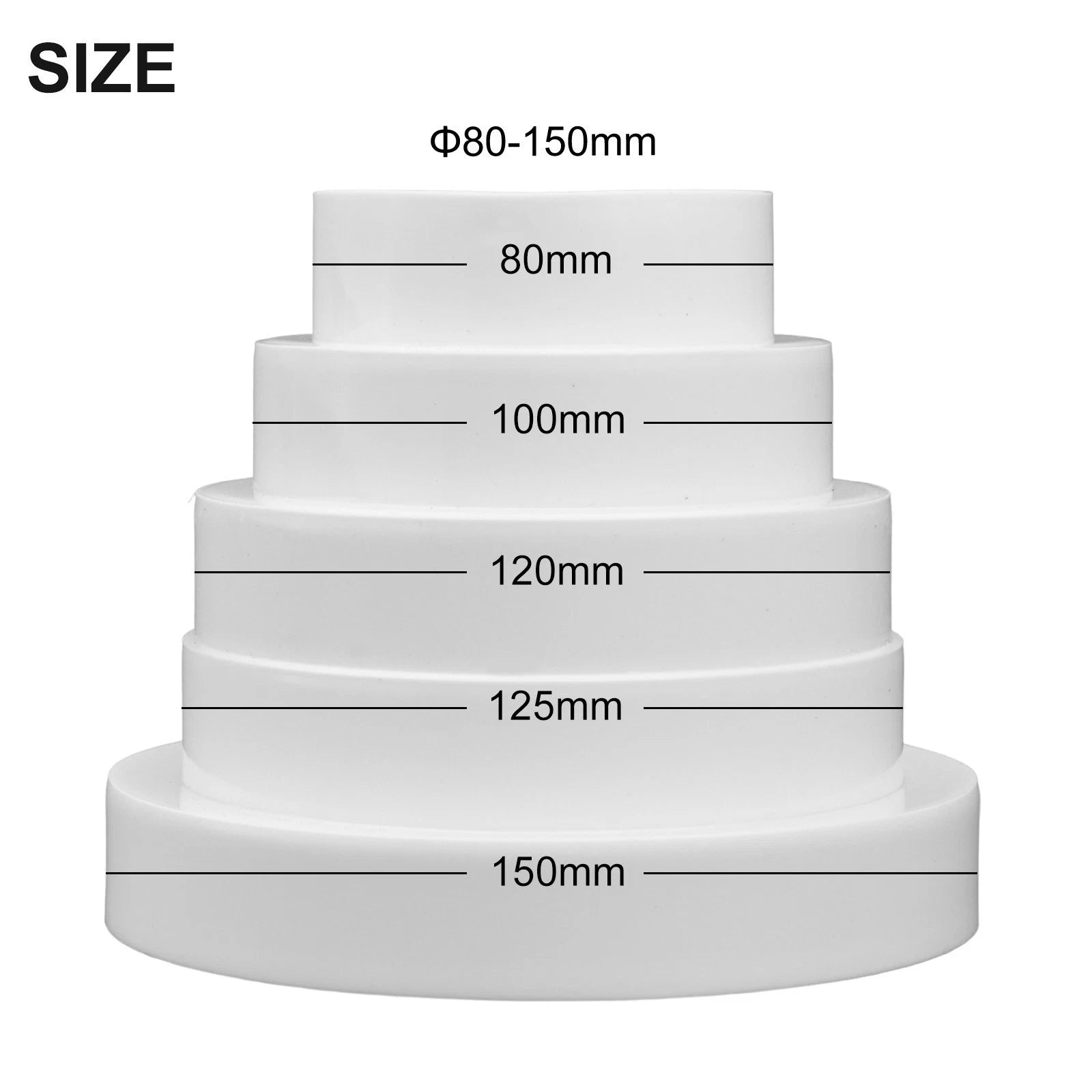 Reliable Plastic Duct Reducer For 80 150mm Diameter For Ventilation