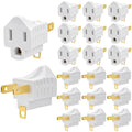 20 Pack 3 Prong to 2 Prong Adapter, Polarized Grounding Converter