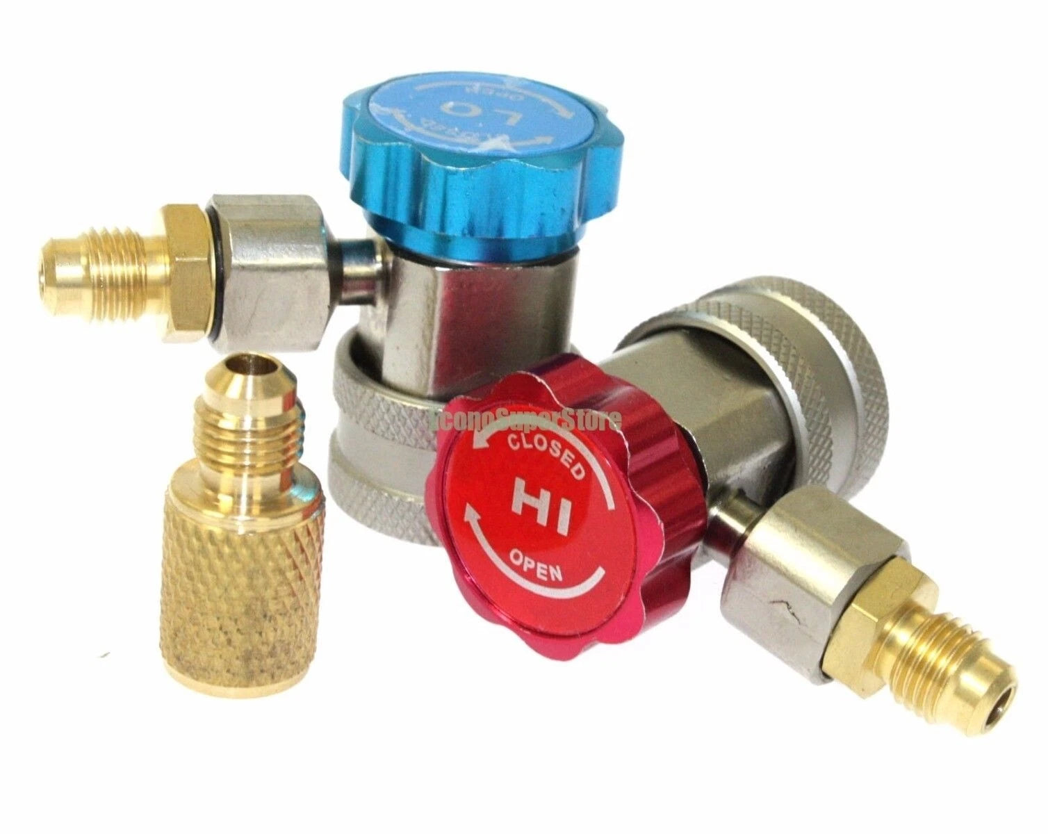 High Low Ac R134a Quick Coupler Connector Adapter 1/4" Sae Hvac W/