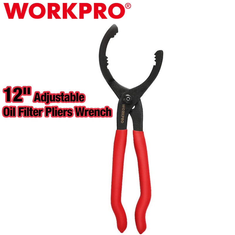 WORKPRO 12-in Adjustable Oil Filter Pliers Oil Filter Wrench Oil