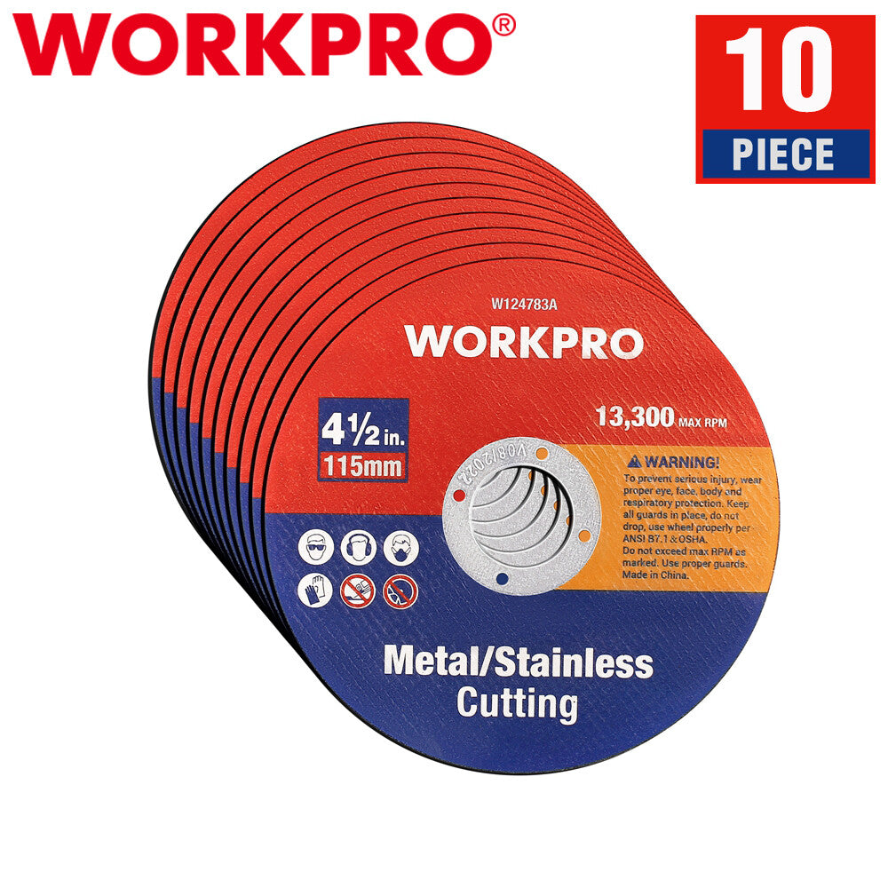 Workpro 10 Pack Cut-Off Wheels 4-1/2 X 7/8 Inch