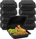 8" X 8" 3-Compartment to Go Food Take Out Containers Boxes with Lids |