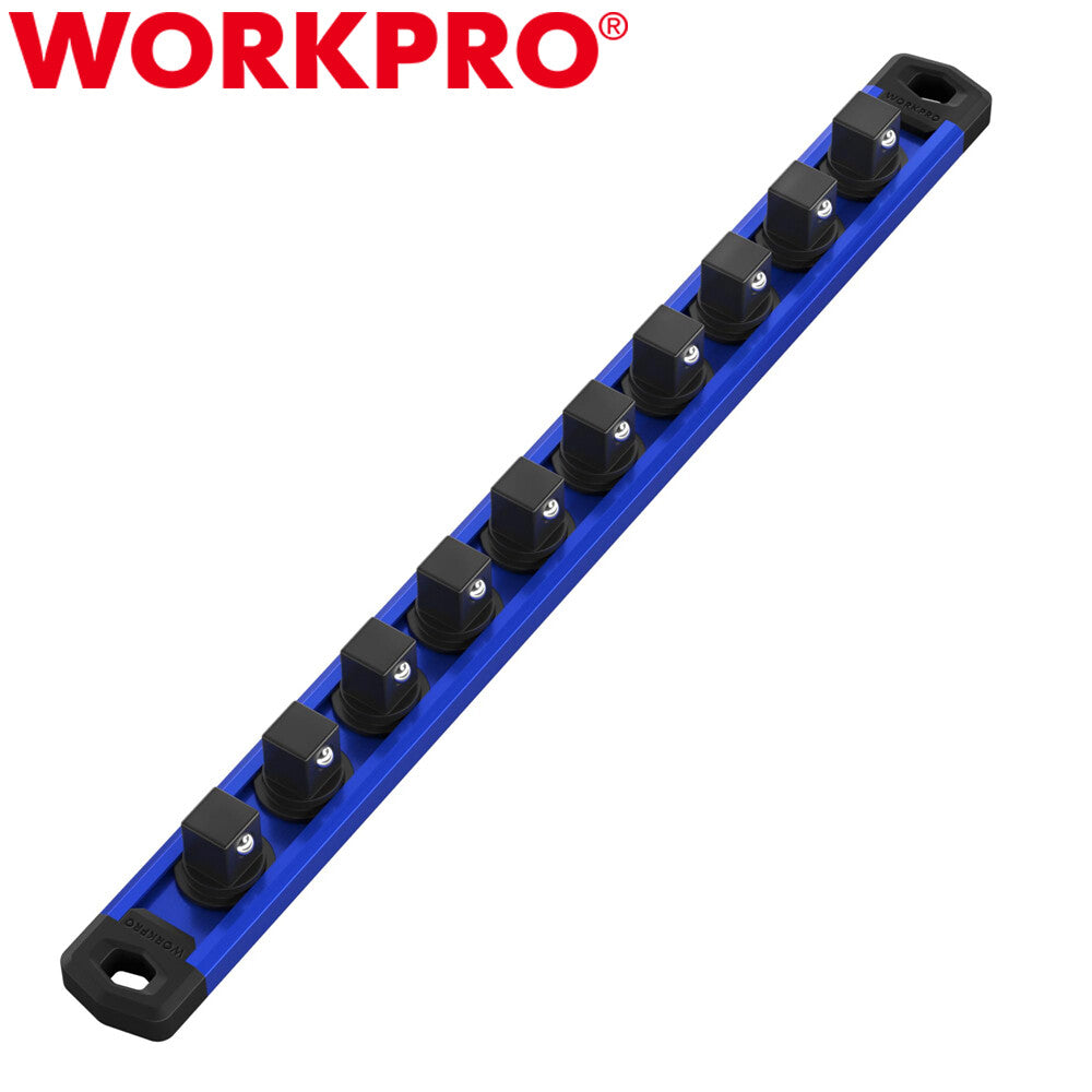 WORKPRO Magnetic Socket Organizer 3/8 Drive Heavy Duty Socket Rail