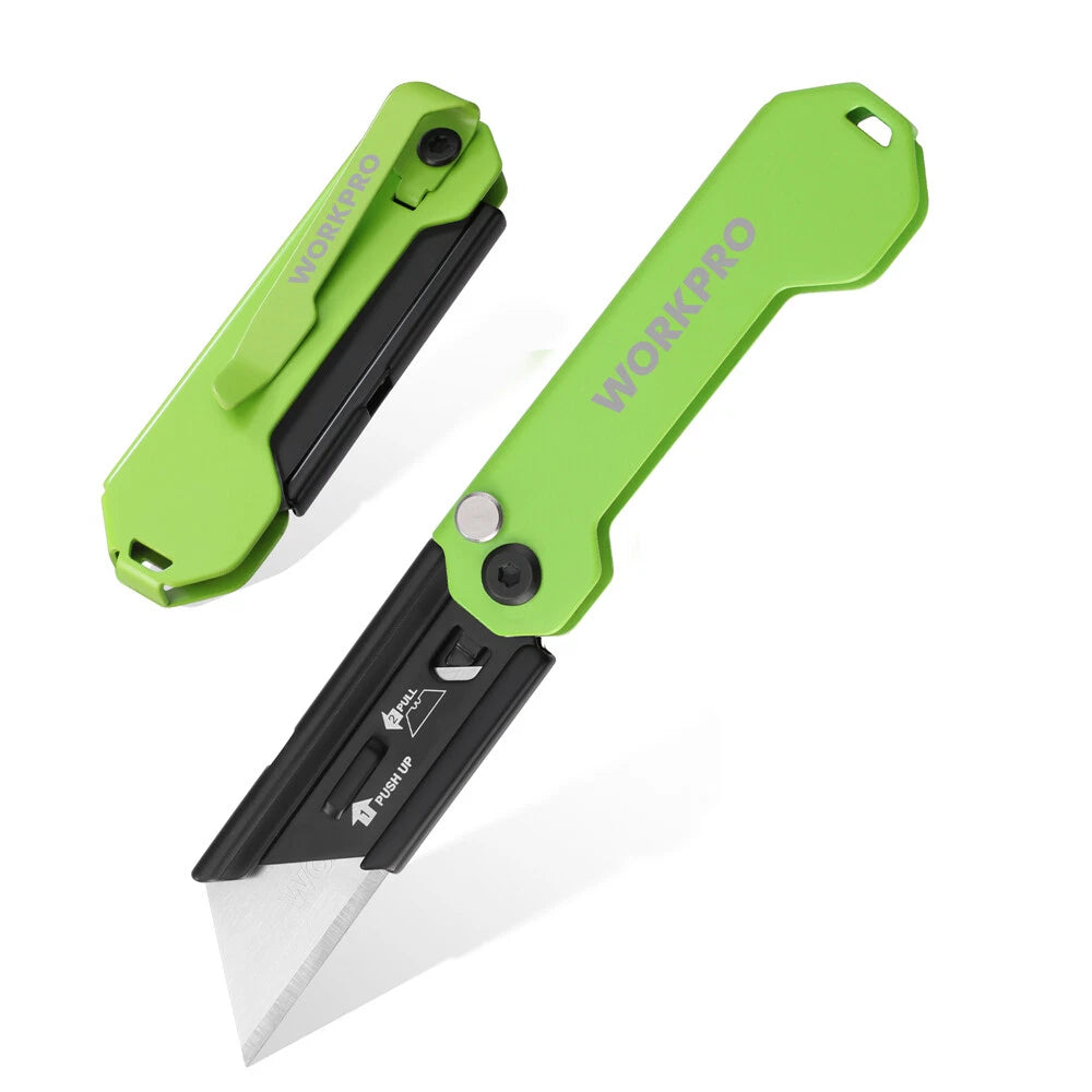 WORKPRO Mini EDC Folding Utility Knife Box Cutter Quick Change Blade Razor Knife