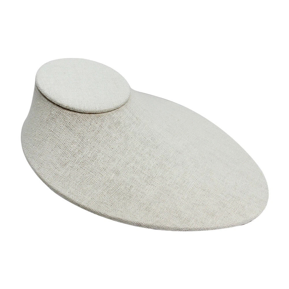 Holder Jewelry Flat Necklace Display Stand Soft Linen Beige Pendant