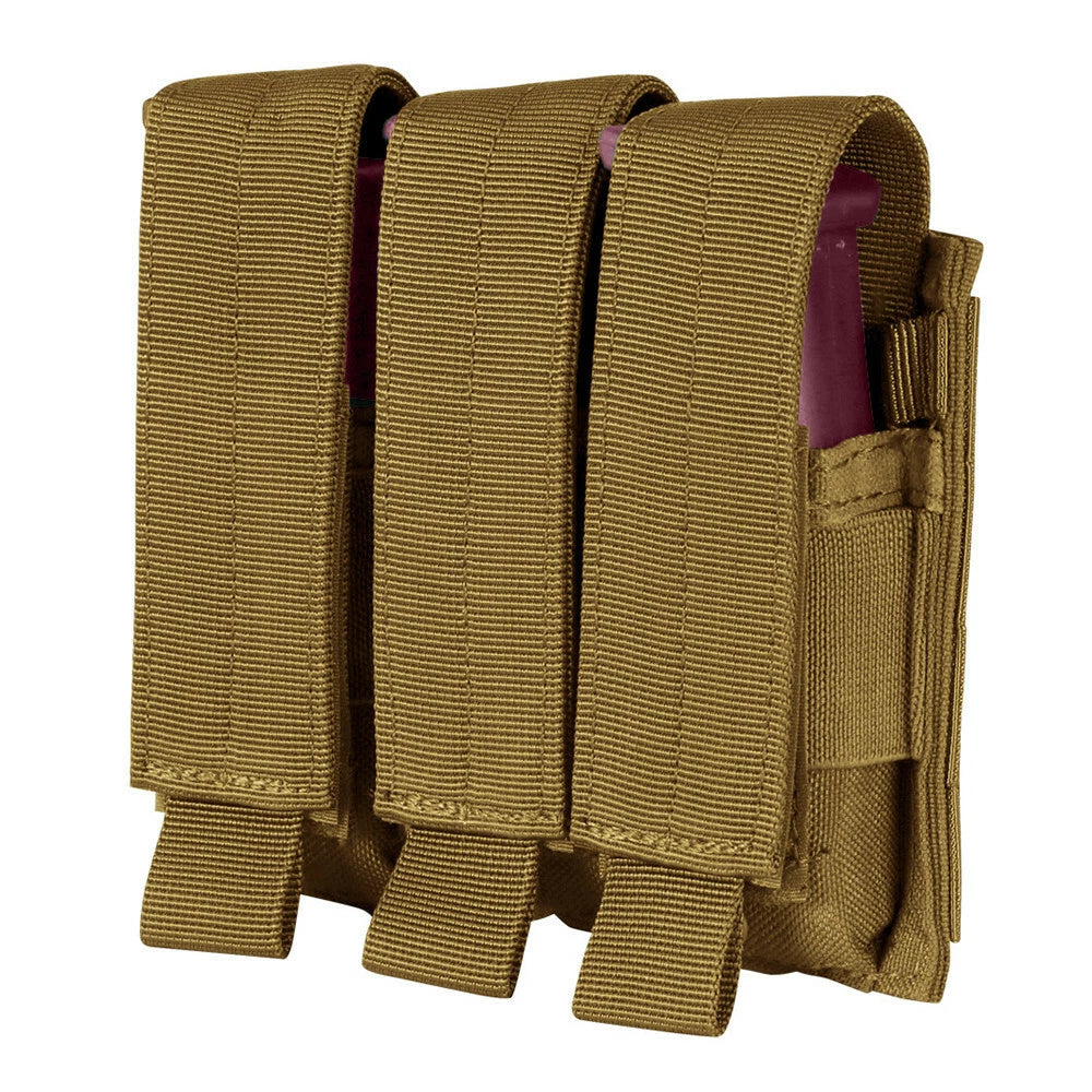 Hook And Loop Tactical Triple Multi-purpose Modular Mag Pouch - Coyote
