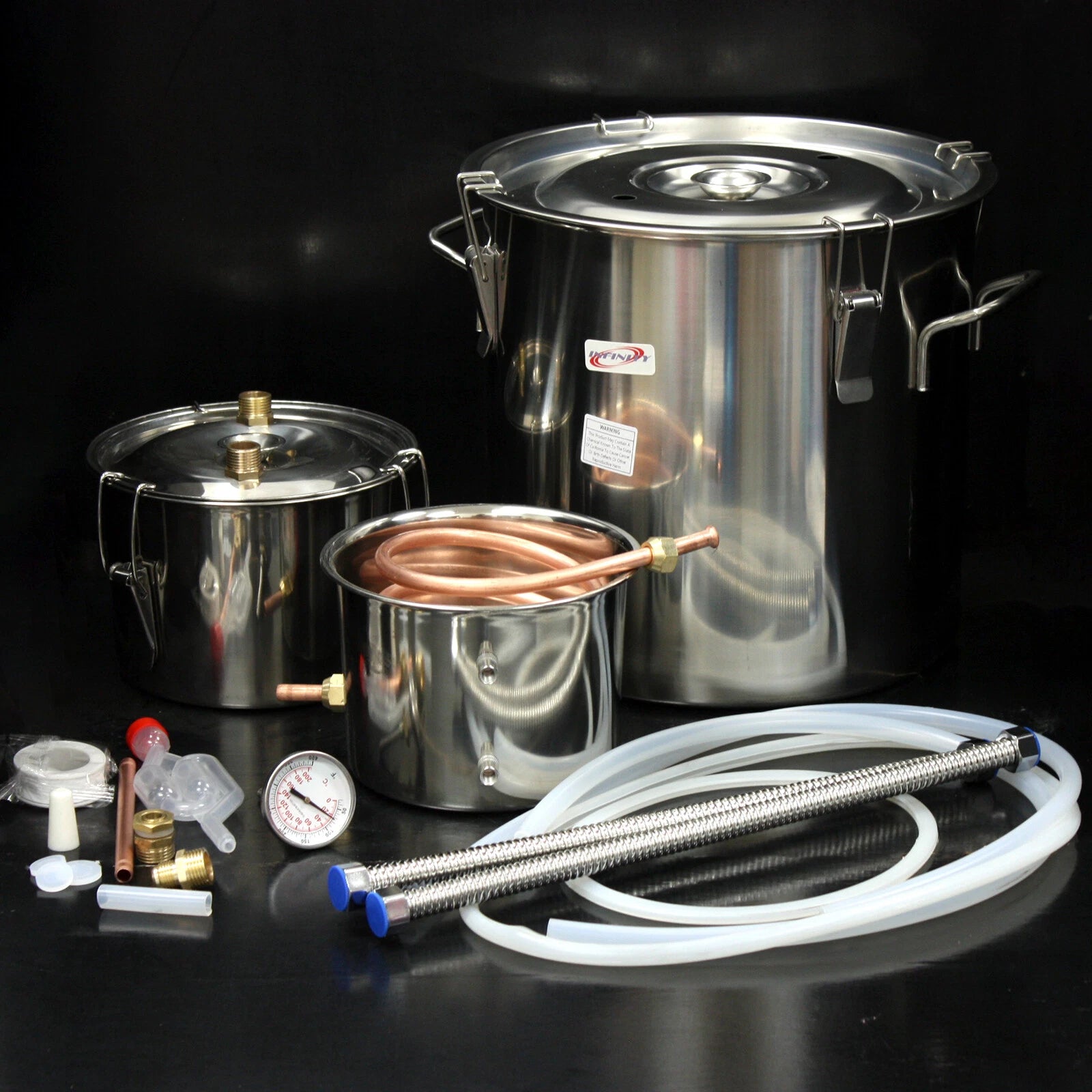 3 Pot 5 Gallon Water Alcohol Wine Distiller Moonshine Still Boiler