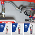 WORKPRO 3PC Groove Joint Plier Set 12/10/8" Water Pump Plier Straight Jaw Pliers