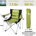 Villey Padded Camping Chair Folding Chair Outside High Arm Lawn Chair