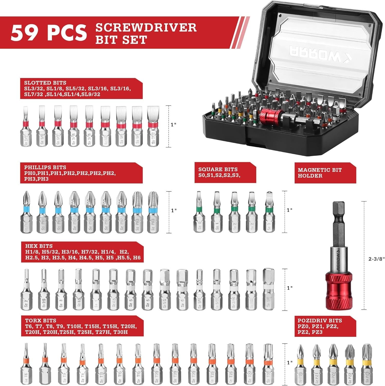 ARROW 59PCS Screwdriver Bit Set by ARROW