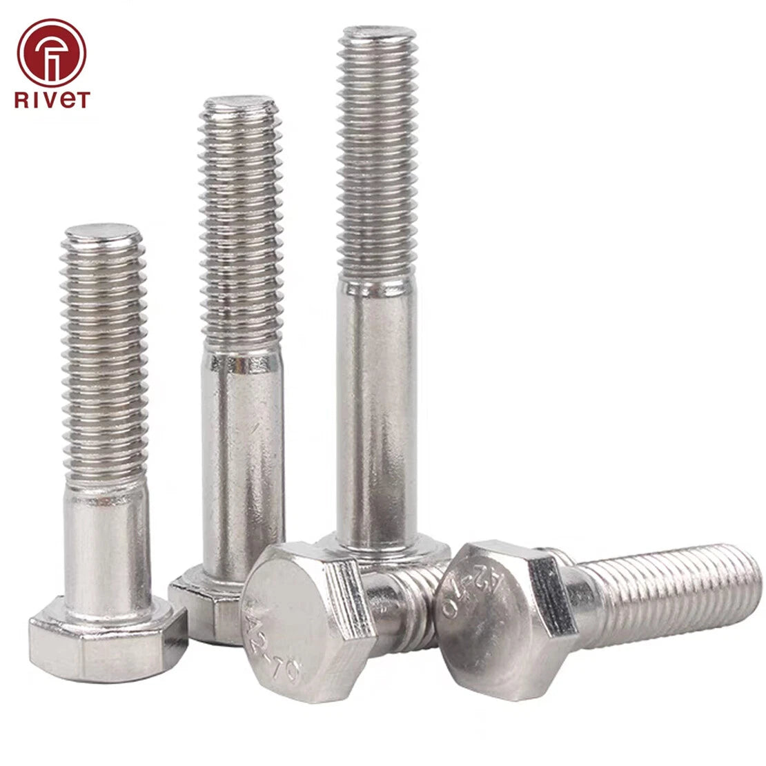 Hexagon Head Bolts Part Threaded Hex Bolt Screw 304 Stainless Steel