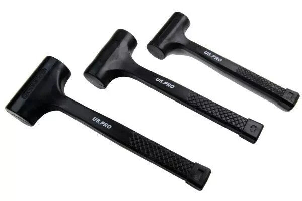 US PRO 3pc Rubber Dead Blow Hammers Set