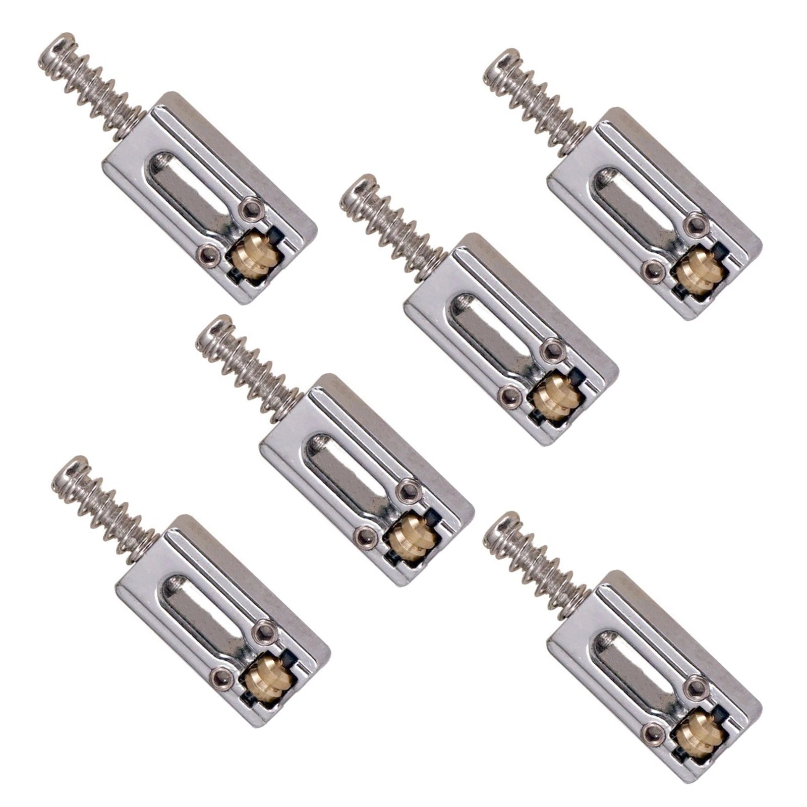 6*chrome Plated Metal Roller Saddle Guitar Bridge String Saddles For