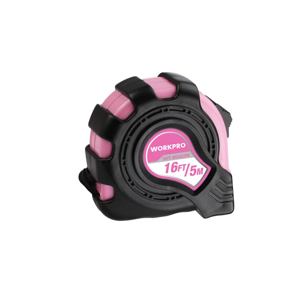 WORKPRO 16 FT Pink Tape Measure Inch/Metric Retractable Measuring Tape Easy Read