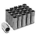 Aluminum Gun Metal 16 Lug+4 Lock Nut+adapter M12x1.5 20mm Od/60mm Tall