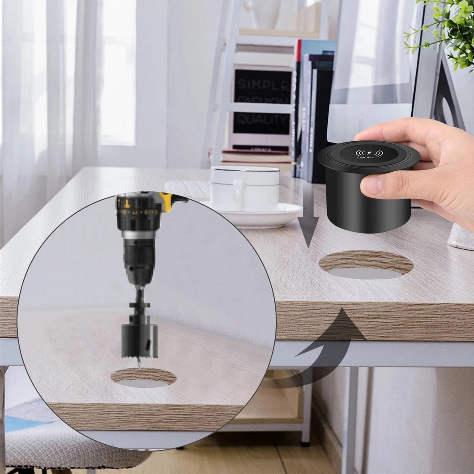 3 In 1 Embedded Quick Charger Usb Desktop Wireless Charger For