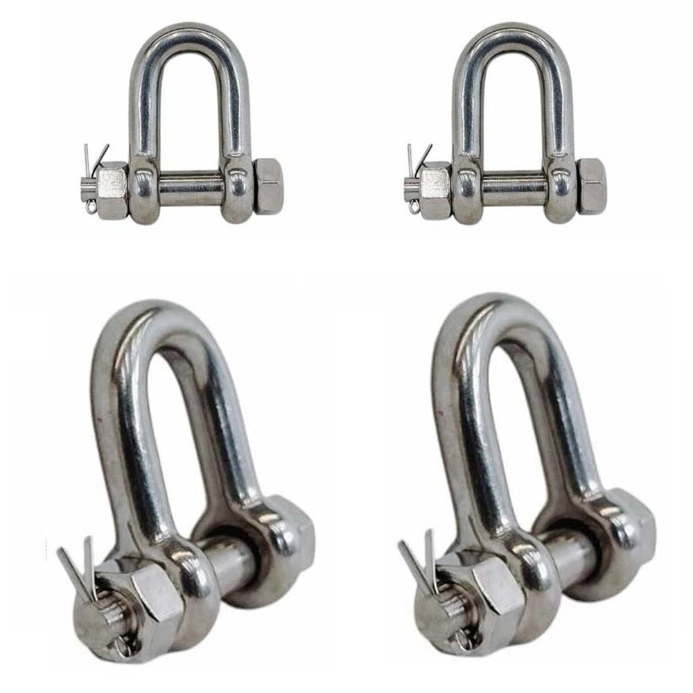 Mil Spec Forged 3/16" Bolt Pin Shackle 650 Lbs Wll Stainless Steel