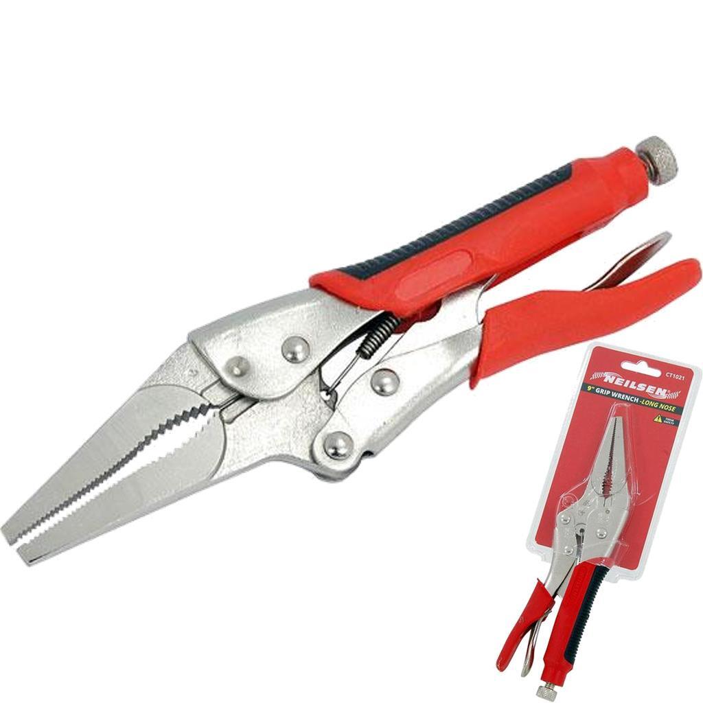 Neilsen 225mm Long Nose Self Locking Grips Pliers - 9" by Neilsen