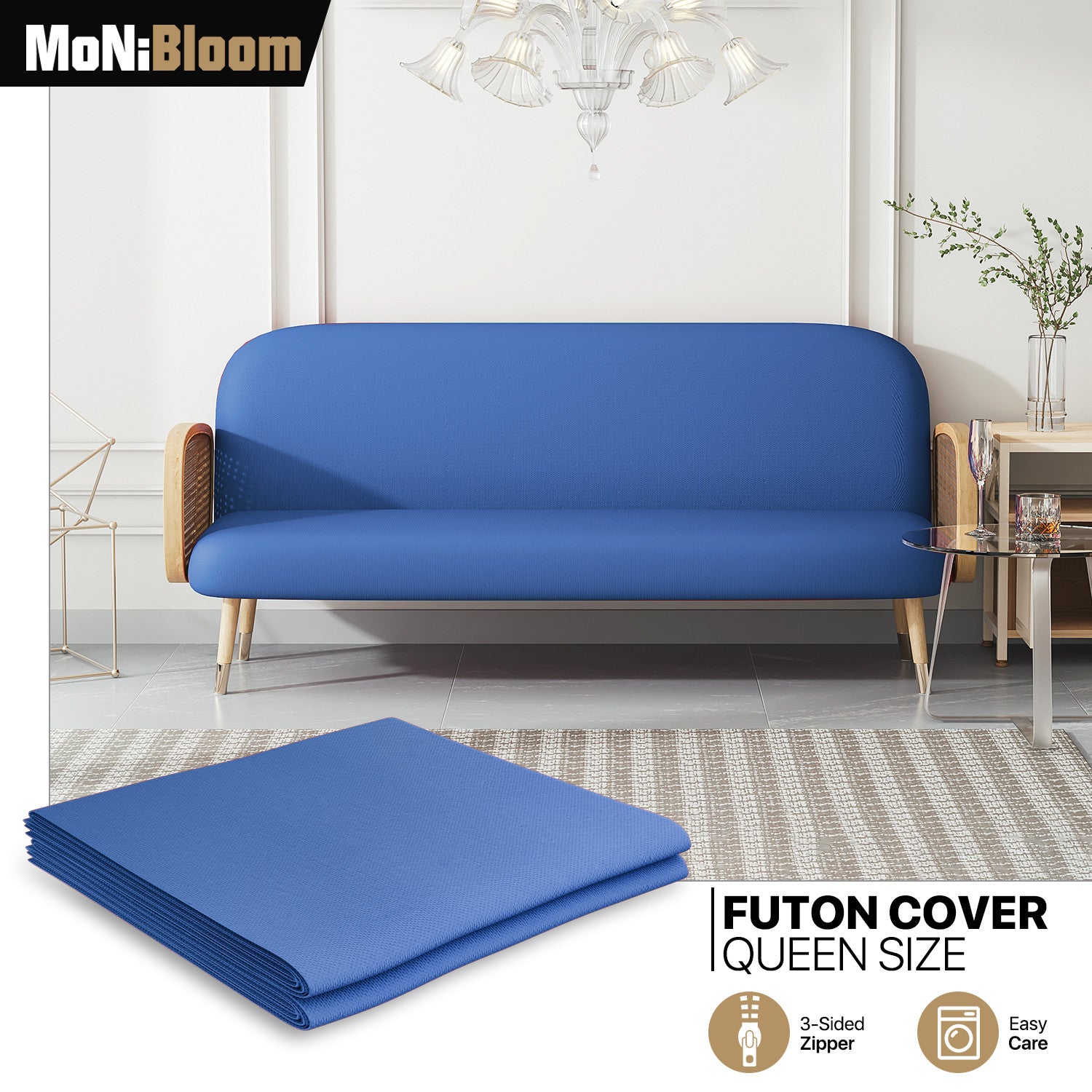 Royal Blue Queen Size Futon Slipcover