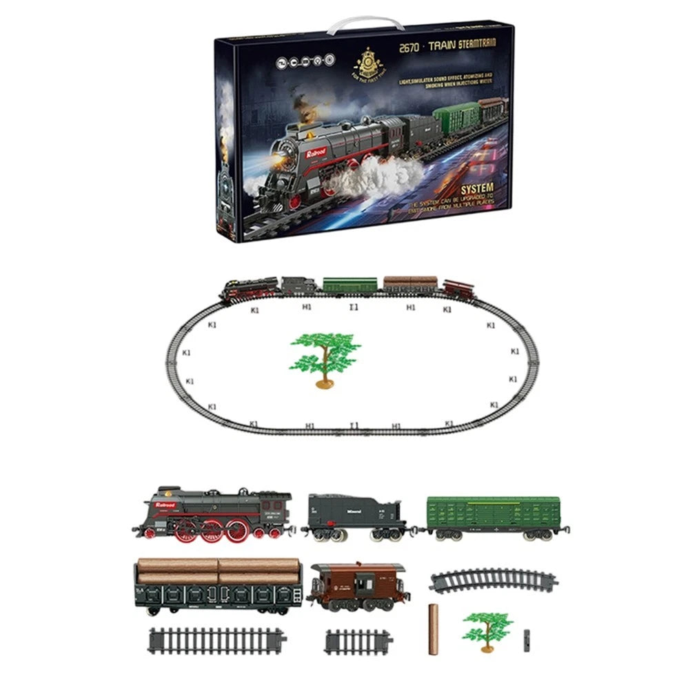 Multifunction Electric Train Set With Lights And Smoke Effects Set