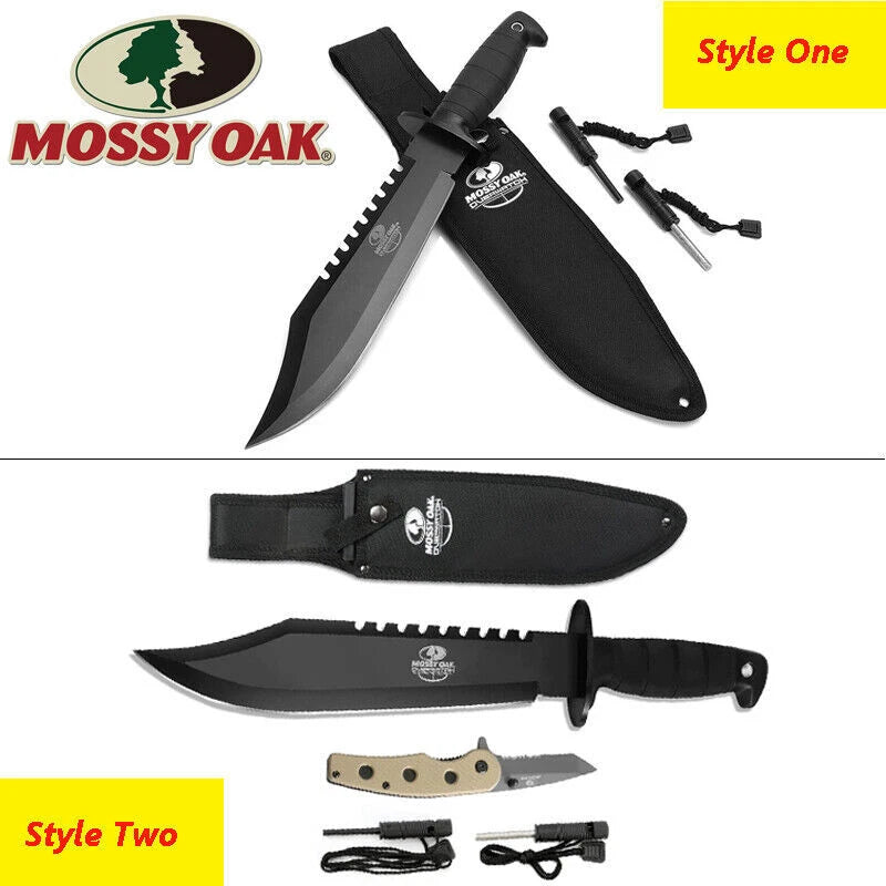 Mossy Oak 15" Survival Bowie Knife Folding Pocket Knife Fixed Blade