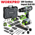 WORKPRO 20V Impact Drill Kit with Accessories
