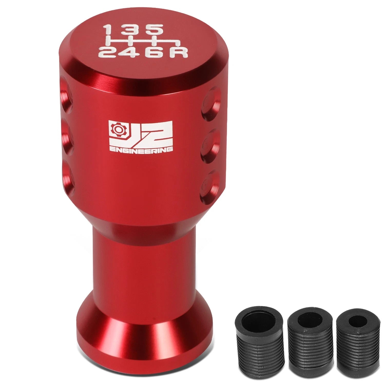 J2 Universal Aluminum Shift Knob Red Goblet Style | Built Supply Co
