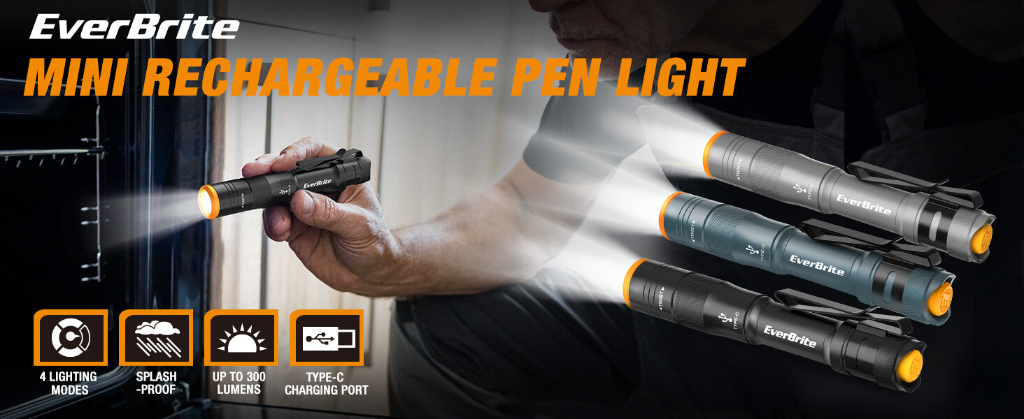 Mini Pen Light Rechargeable Pocket Flashlight