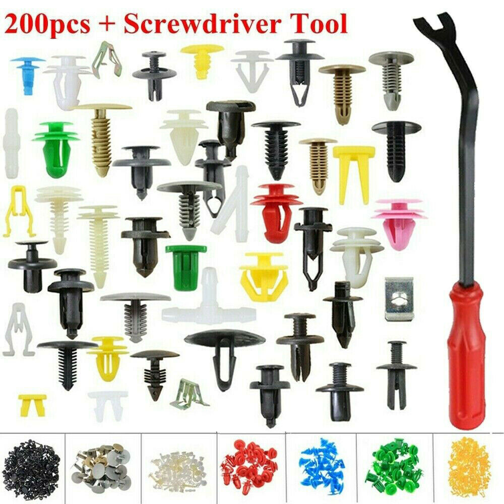 Car Panel Clips Trim Bumper Push Pin Rivet Clips Kit with Tool by Unbranded