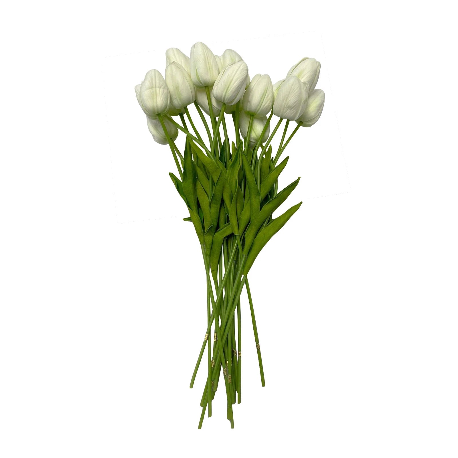 15" White Faux Tulips Silk Floral For Wedding Bouquets Bridal Home
