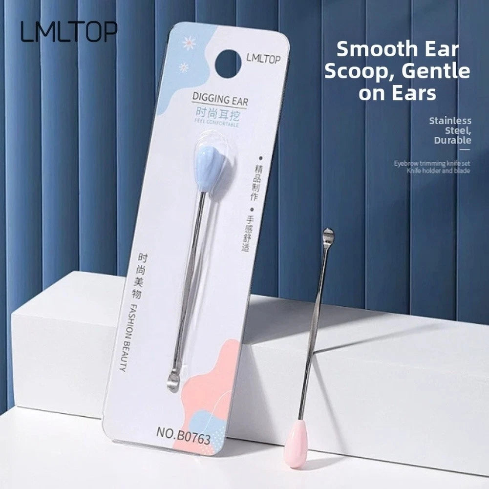 Professional Stainless Steel Earwax Removal Tool With Pink And Indigo