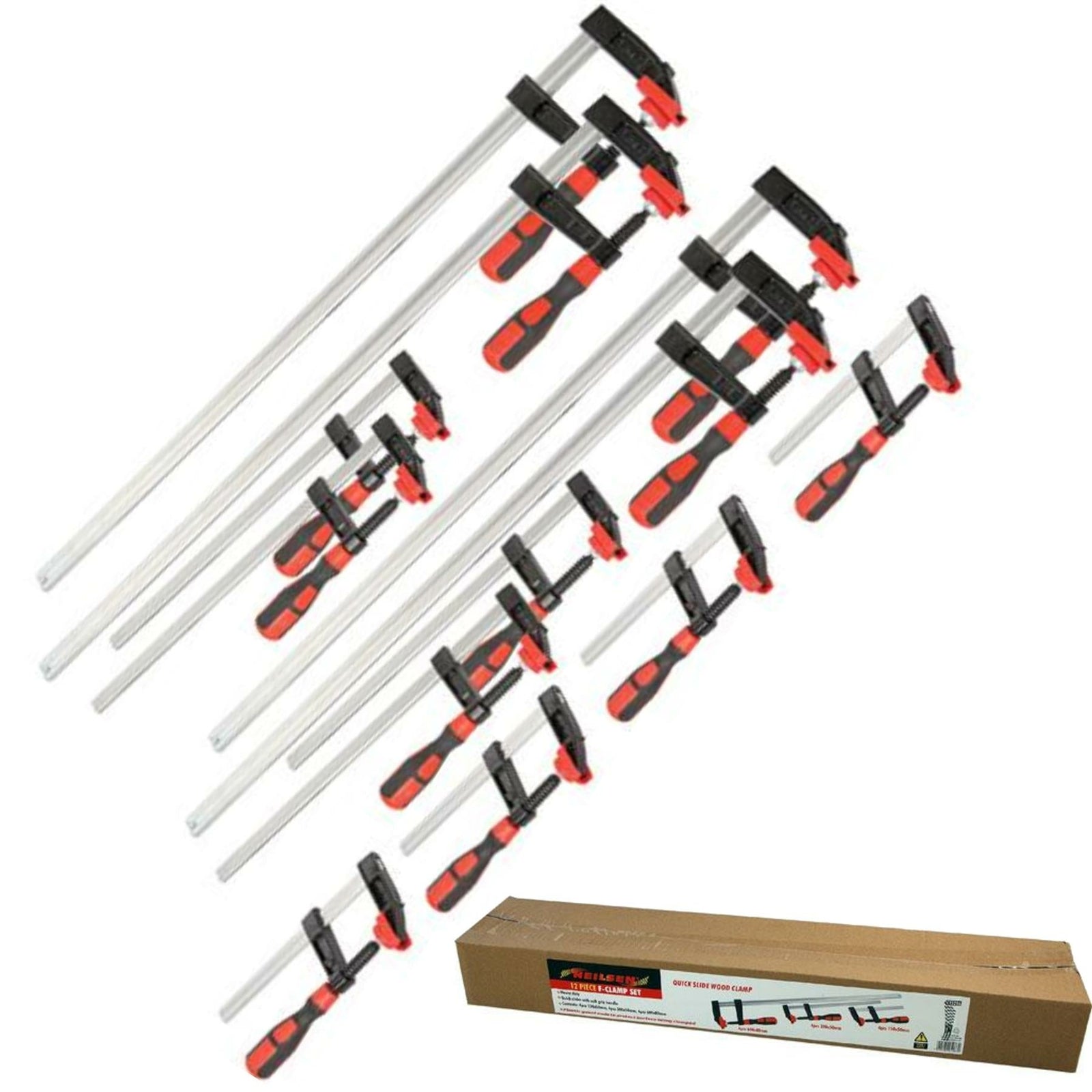 Neilsen 12pc F Clamps Heavy Duty Set
