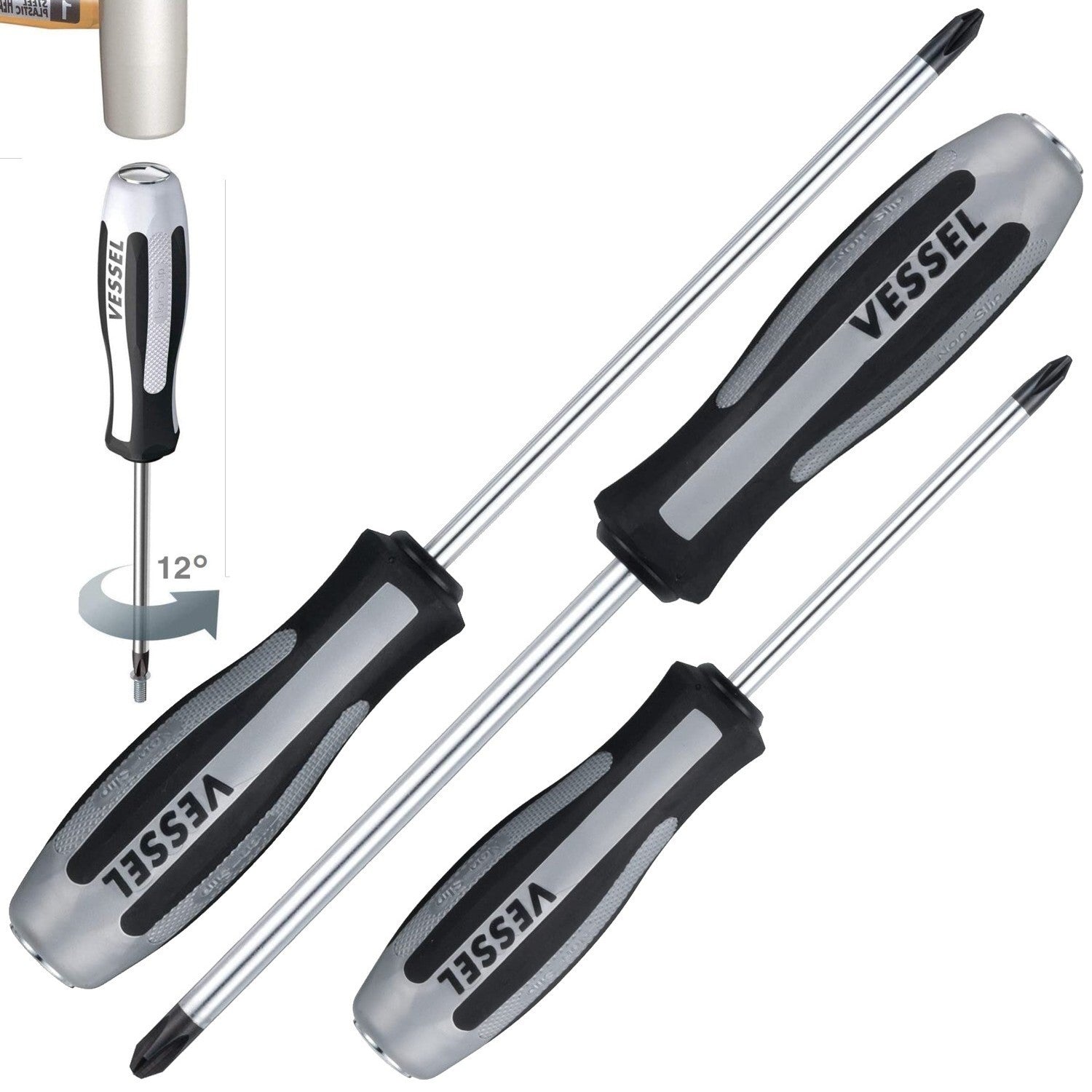 Vessel Manual Impact Screwdriver Set 3pc