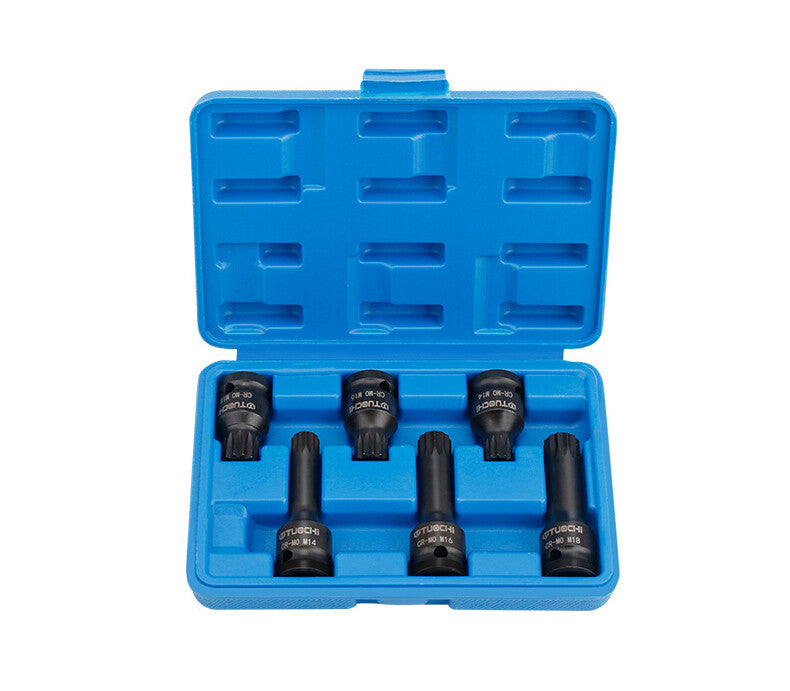 M14,M16,M18 6pc 1/2" Dr. Spline Impact Socket Bit for Volkswagen VAG