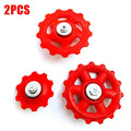 High Quality Guide Wheels for Bicycle Rear Derailleur 2 Pcs Set Red ColorOpens i