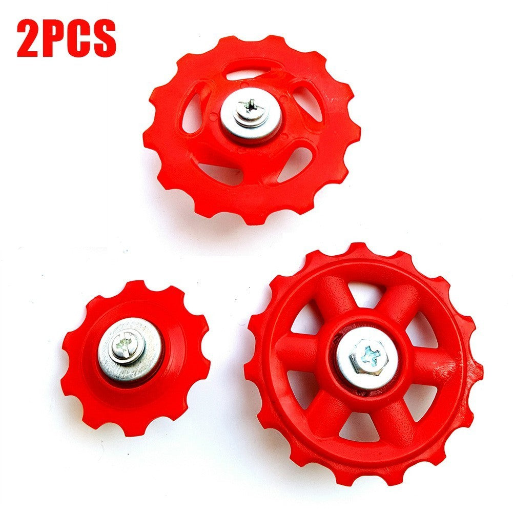 High Quality Guide Wheels for Bicycle Rear Derailleur 2 Pcs Set Red ColorOpens i
