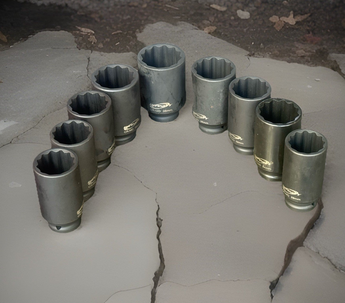 5pc Flip Thin Wall 1/2 Drive Metric SAE Impact Socket Set
