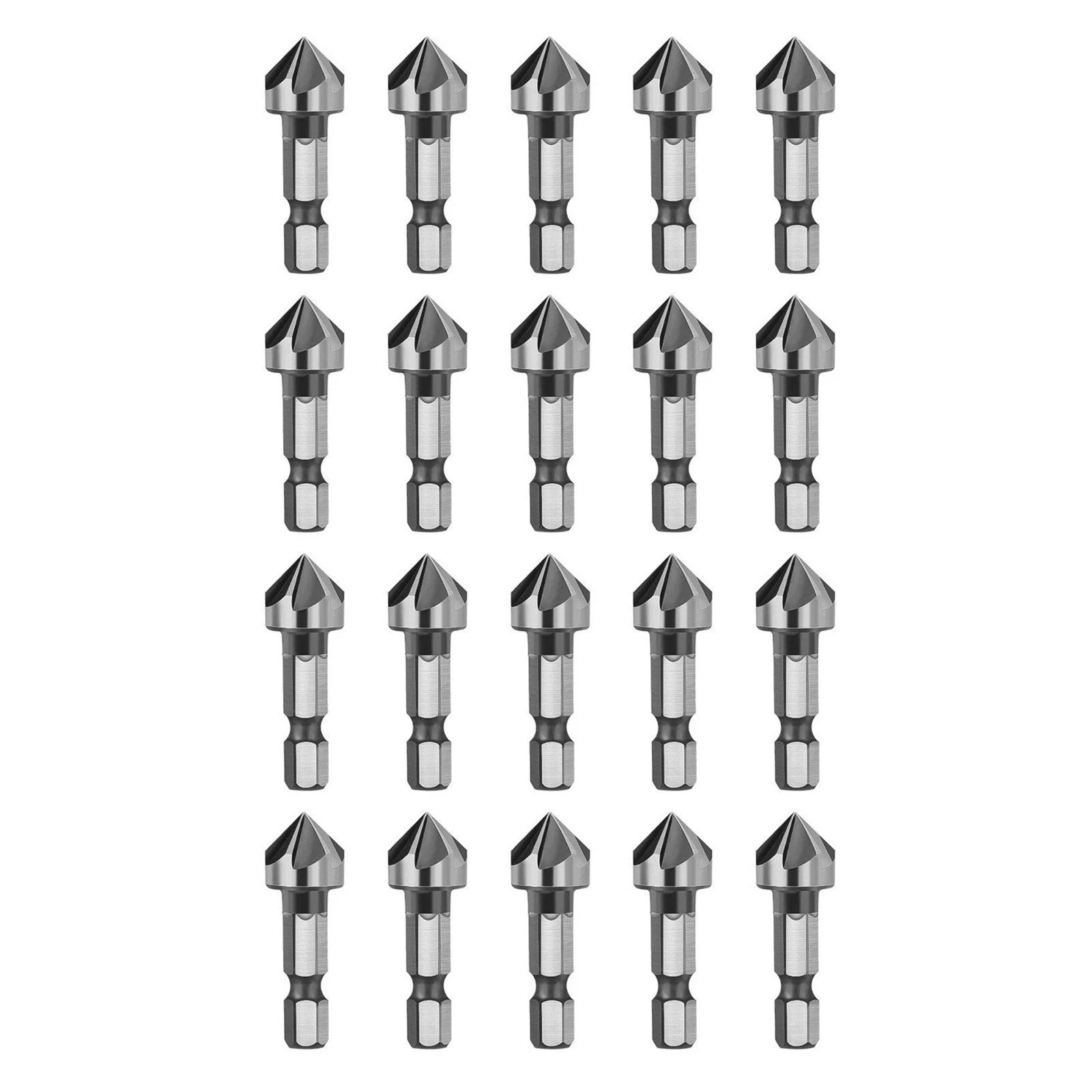High Carbon Steel Countersink Bit 6-flute 90 Degree 1/4" Hex Shank