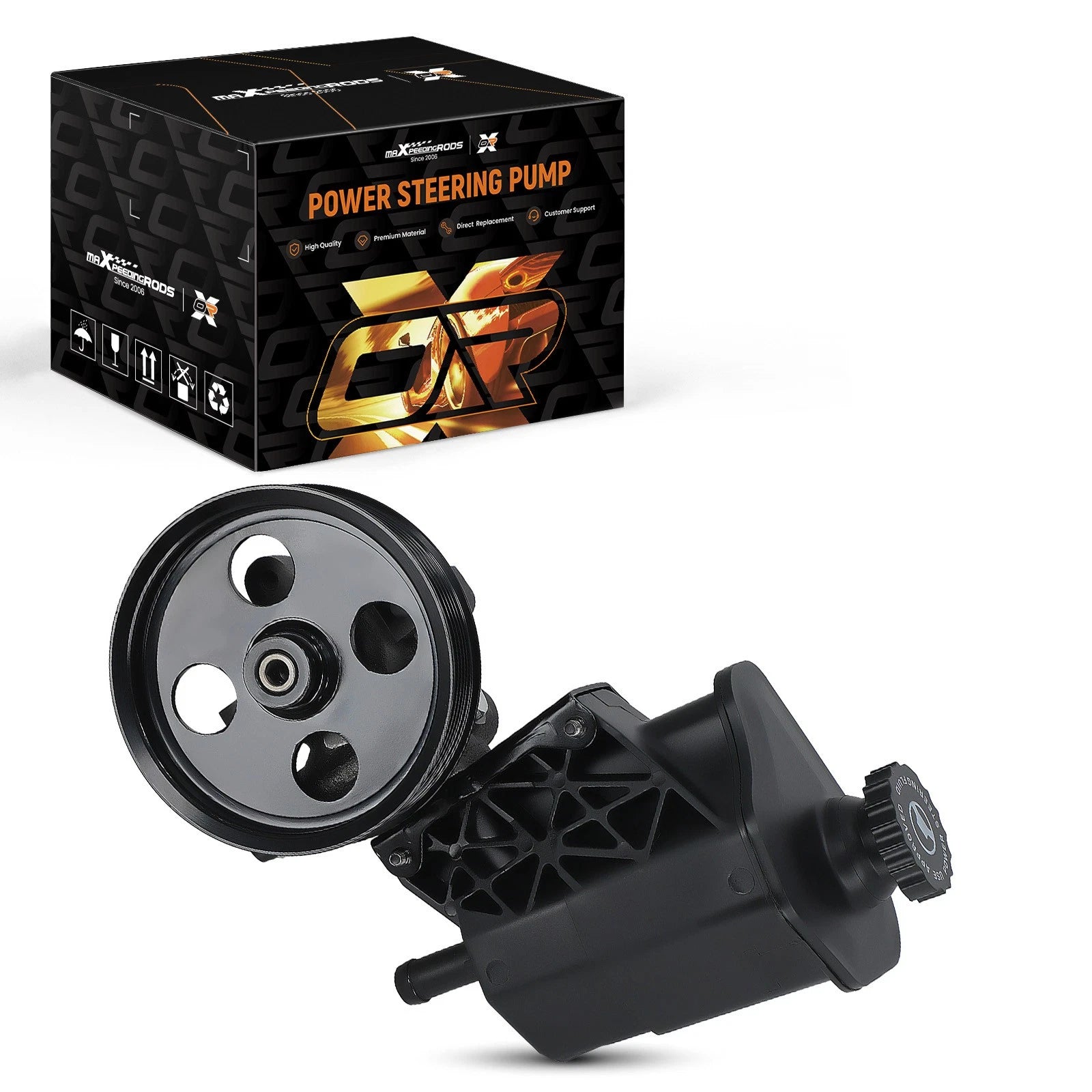 Power Steering Pump W/ Pulley &amp; Reservoir For Ram 1500 Durango Chrysler 4.7L